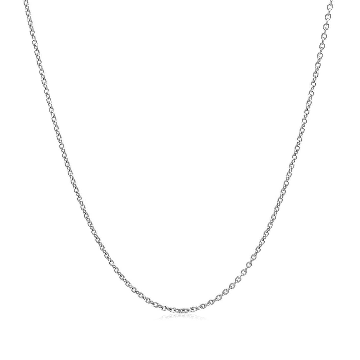 14k White Gold Round Cable Link Chain 1.1mm Bids.com