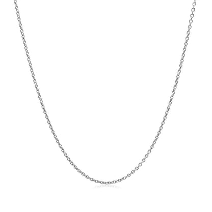 14k White Gold Round Cable Link Chain 1.1mm Bids.com