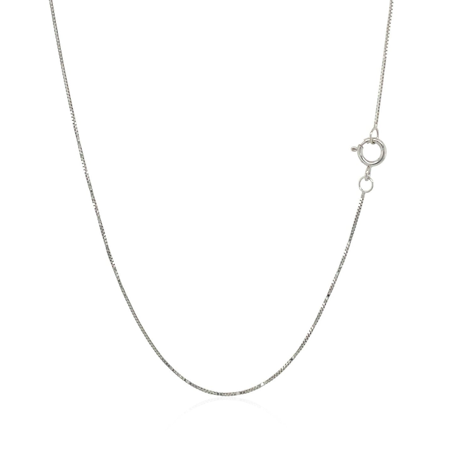 14k White Gold Classic Box Chain 0.45mm Bids.com