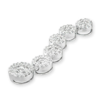 14K White Gold 1 cttw Diamond Cluster Journey Pendant Necklace (H-I, I1-I2) Bids.com
