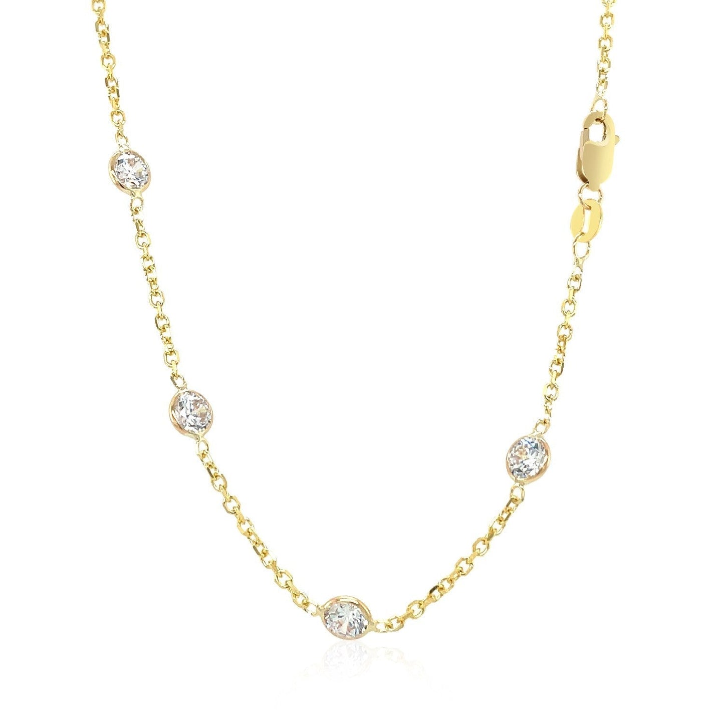 14k Yellow Gold CZ By the Yard Long Links Bids.com