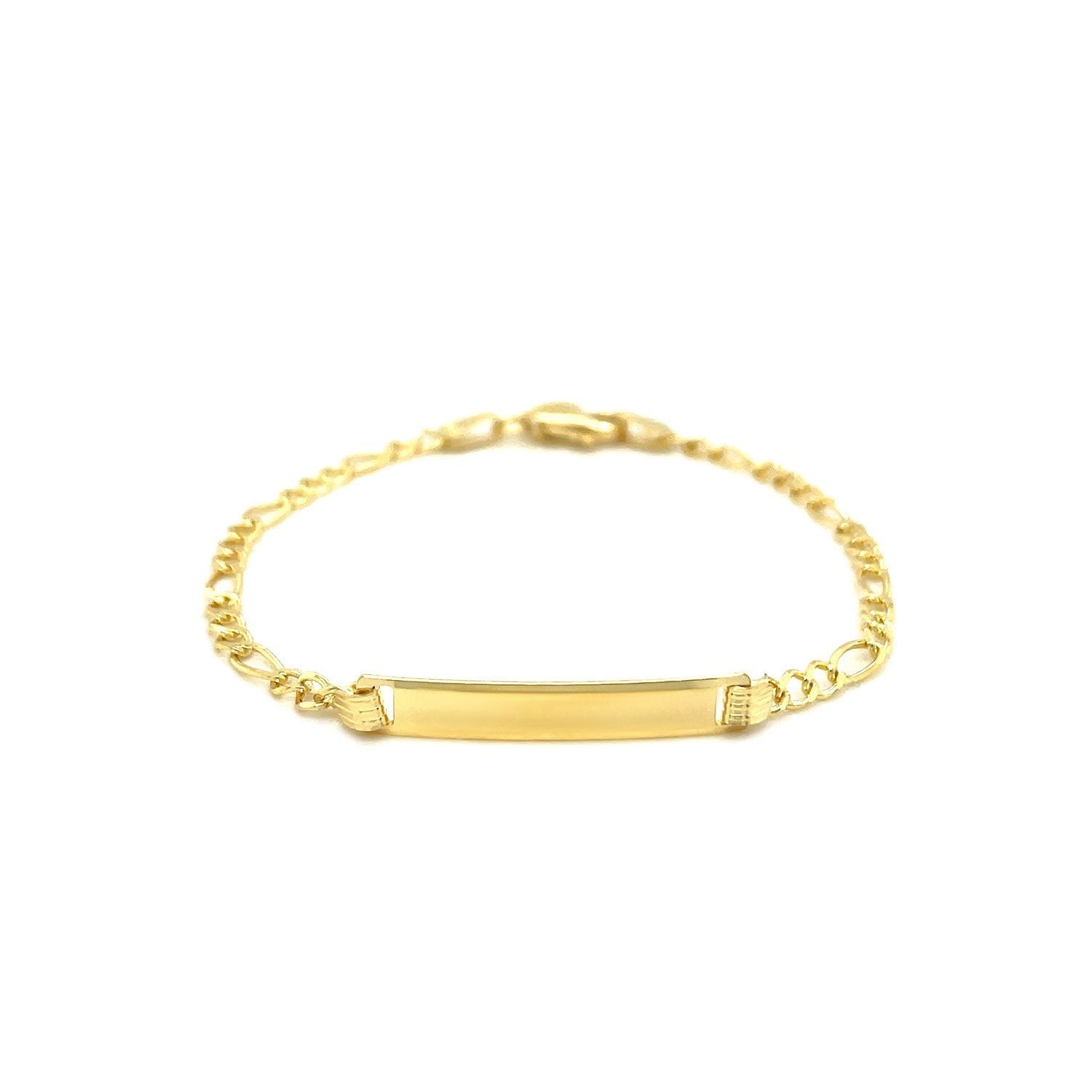 14k Yellow Gold Figaro Link Children's ID Bracelet Bids.com