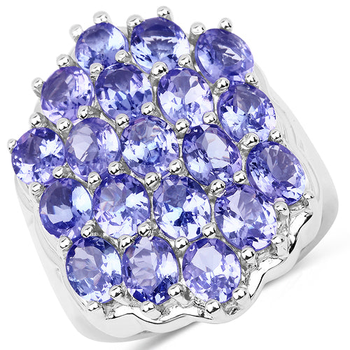 6.27 Carat Genuine Tanzanite .925 Sterling Silver Ring Bids.com