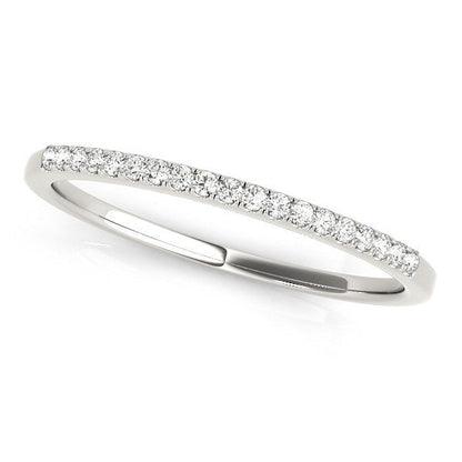 14k White Gold Round Thin Diamond Wedding Band (1/4 cttw) Bids.com