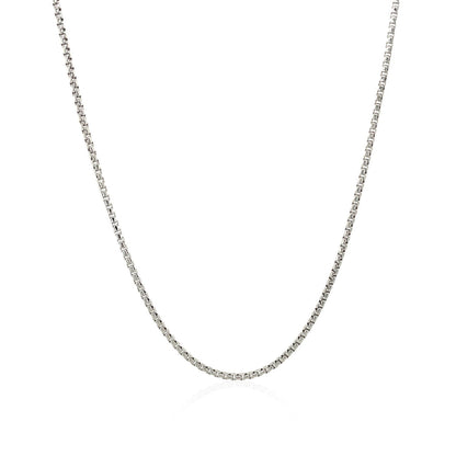 14k White Gold Round Box Chain 1.35 mm Bids.com