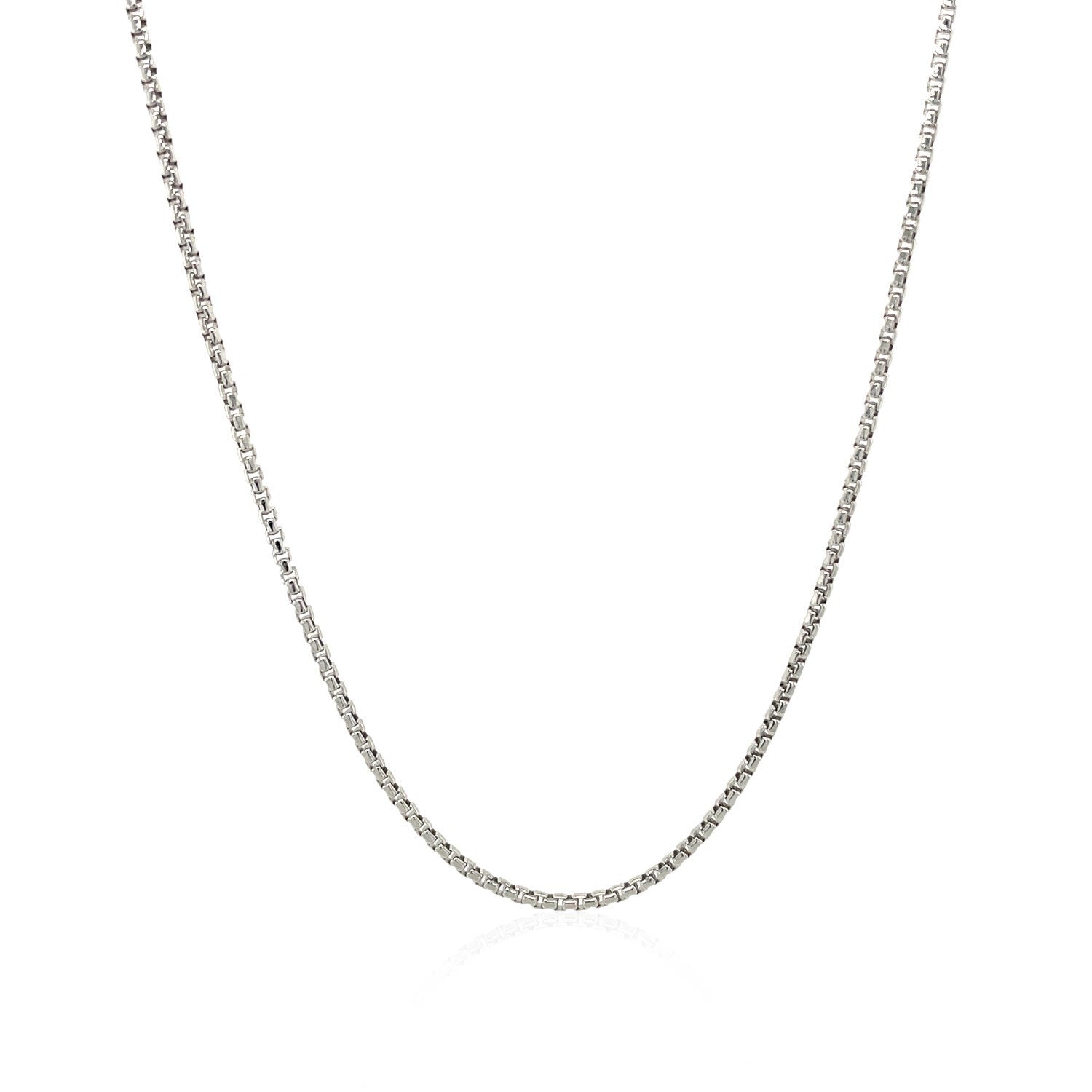Sterling Silver Rhodium Plated Round Box Chain 1.3mm Bids.com