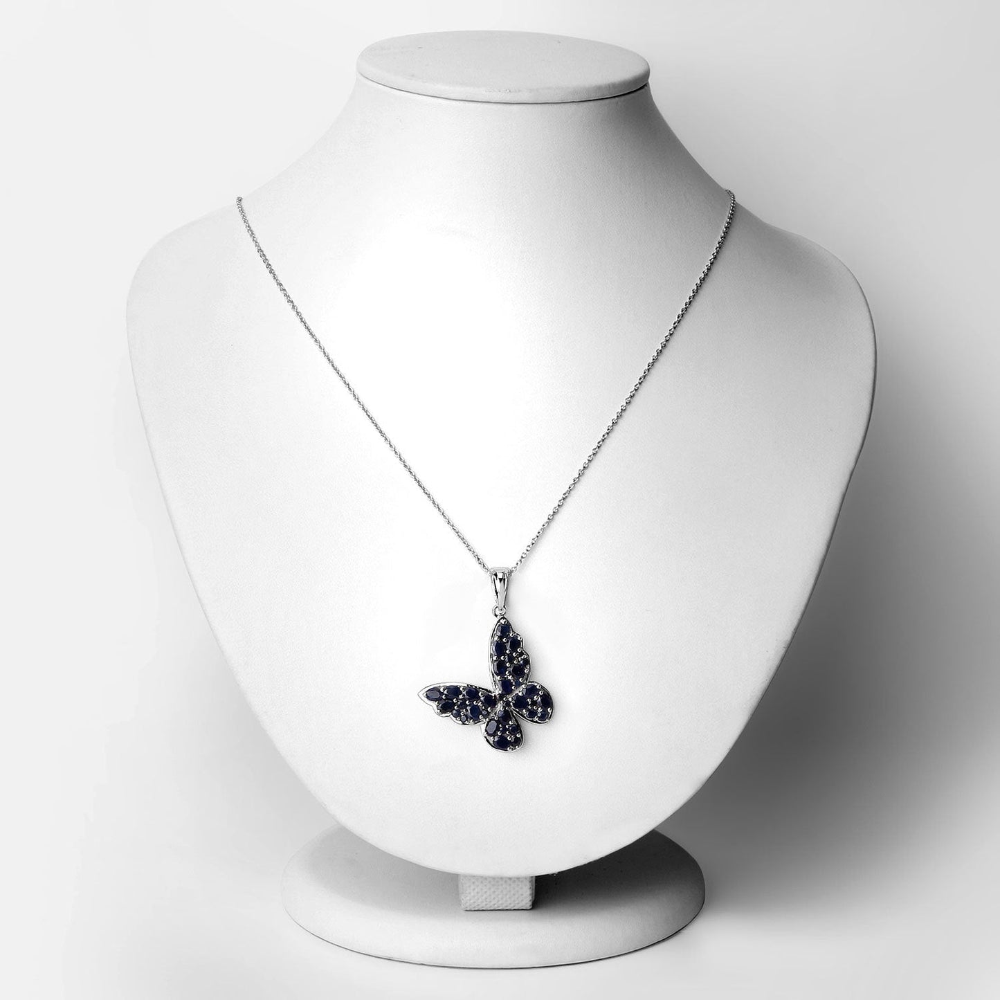 4.36 Carat Genuine Blue Sapphire .925 Sterling Silver Pendant Bids.com