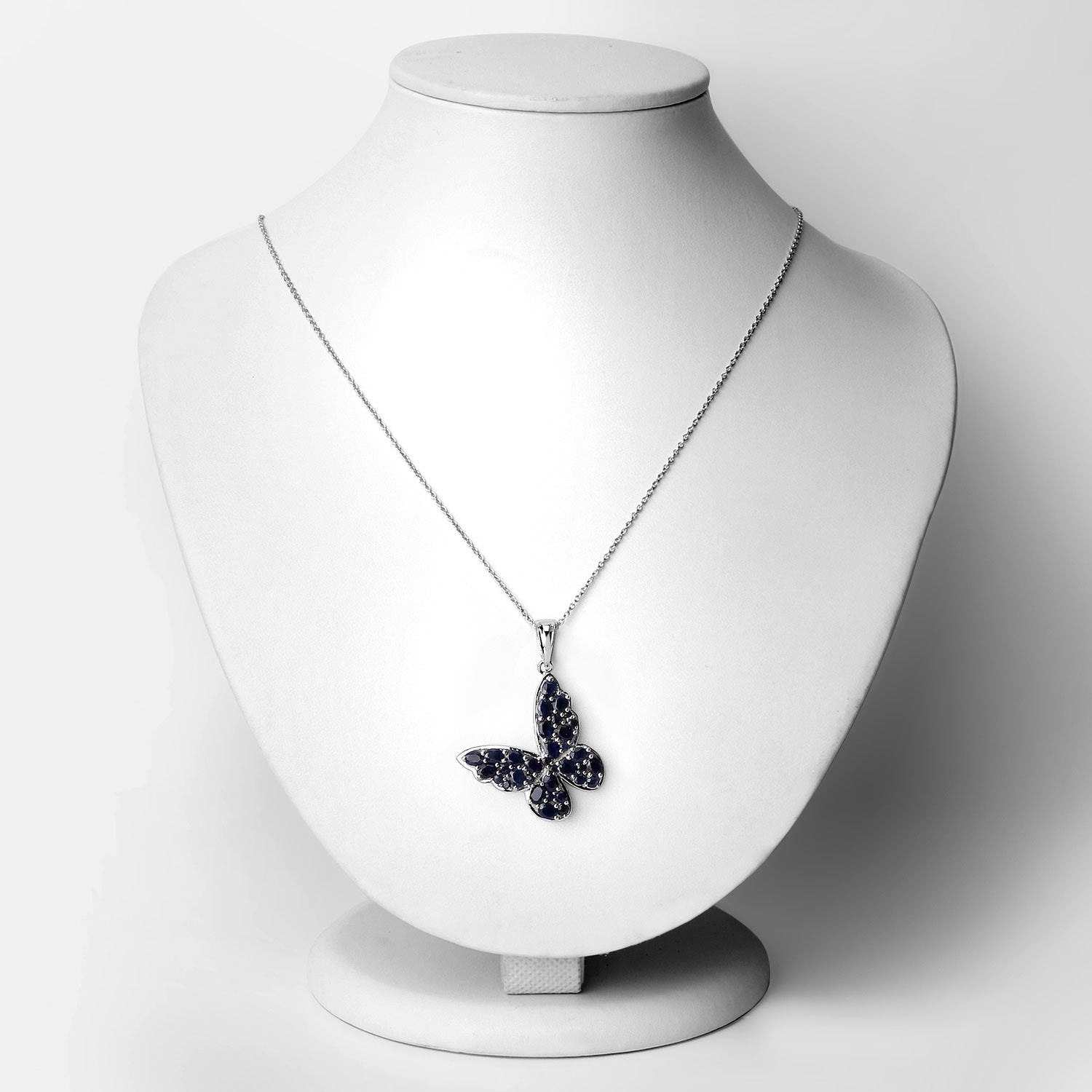 4.36 Carat Genuine Blue Sapphire .925 Sterling Silver Pendant Bids.com
