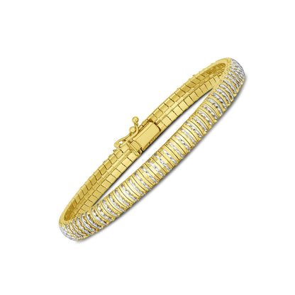 14k Yellow Gold Diamante Flex Bracelet (5.80 mm) Bids.com