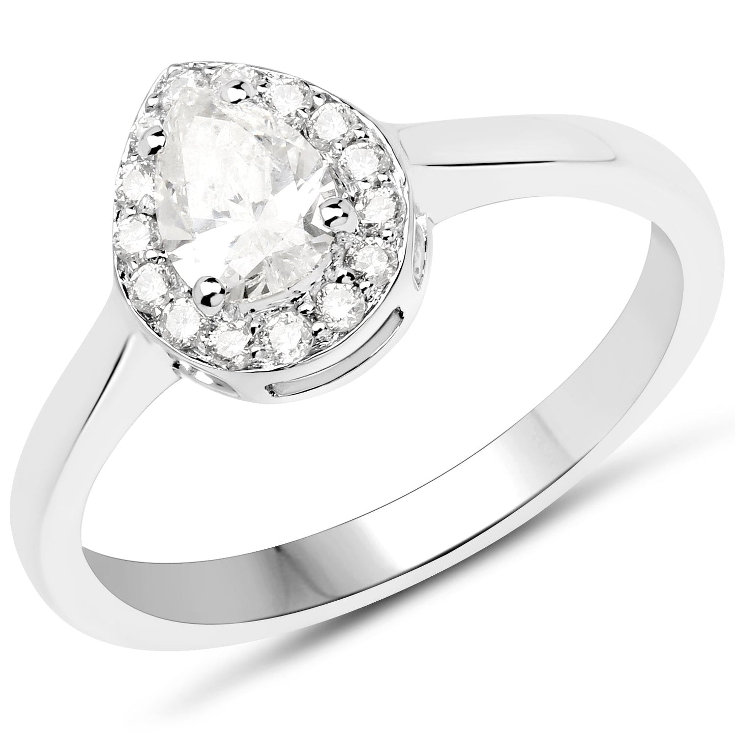 14K White Gold 0.64 Carat Genuine White Diamond Ring Bids.com