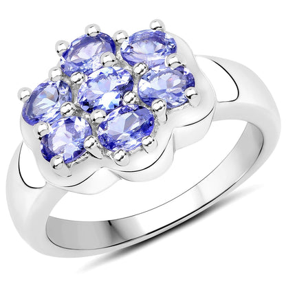 1.19 Carat Genuine Tanzanite .925 Sterling Silver Ring Bids.com