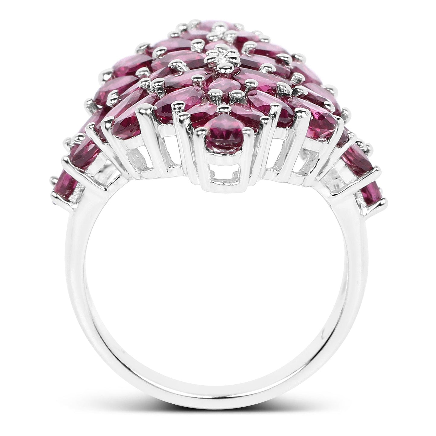 7.52 Carat Genuine Rhodolite .925 Sterling Silver Ring Bids.com