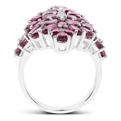 7.52 Carat Genuine Rhodolite .925 Sterling Silver Ring Bids.com
