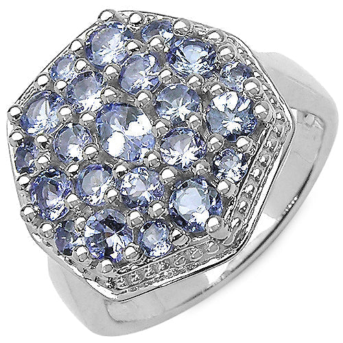 1.61 Carat Genuine Tanzanite .925 Sterling Silver Ring Bids.com