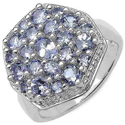 1.61 Carat Genuine Tanzanite .925 Sterling Silver Ring Bids.com