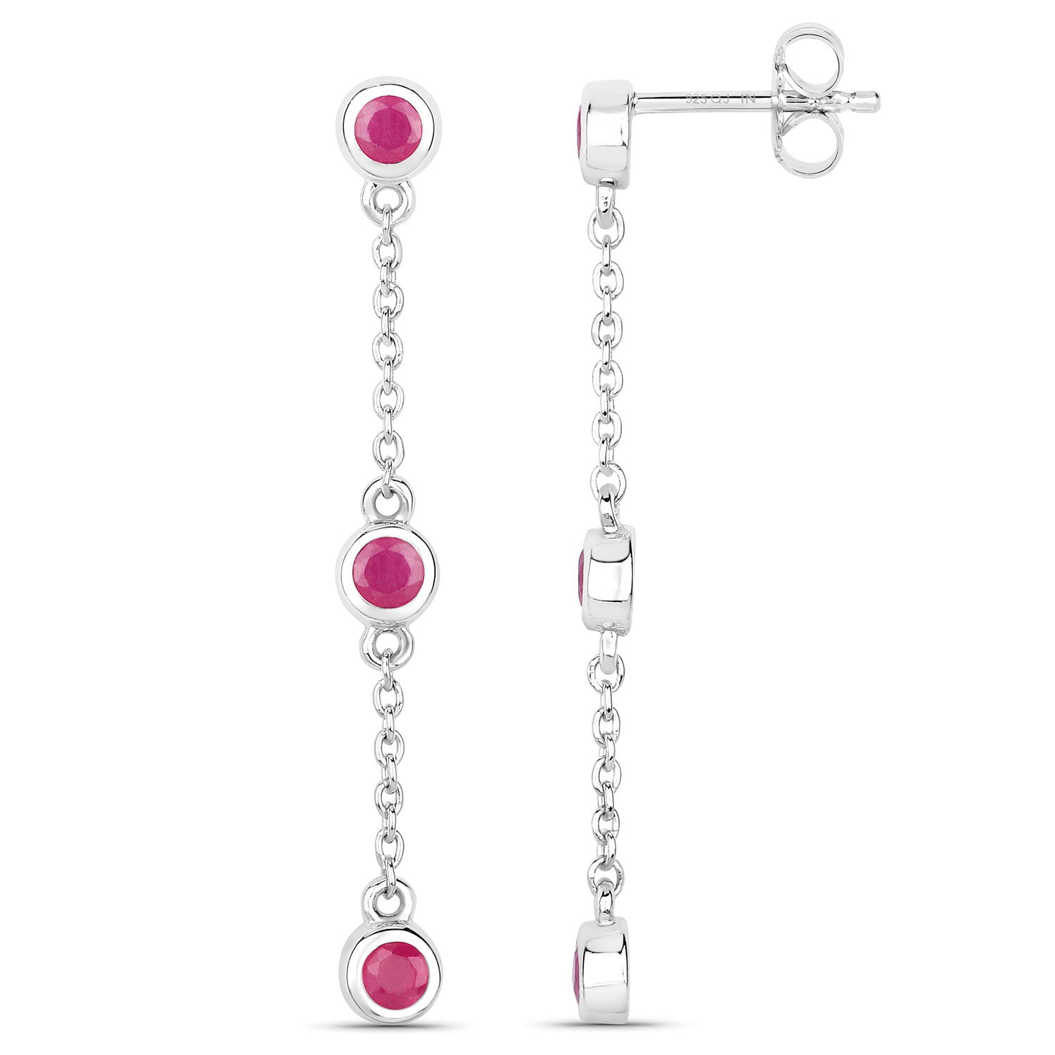 0.78 Carat Genuine Ruby .925 Sterling Silver Earrings Bids.com