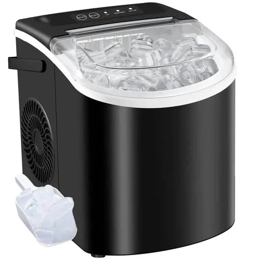 Countertop Portable Ice Maker – 26lb/24h, 9 Cubes/6min, Black DailySale
