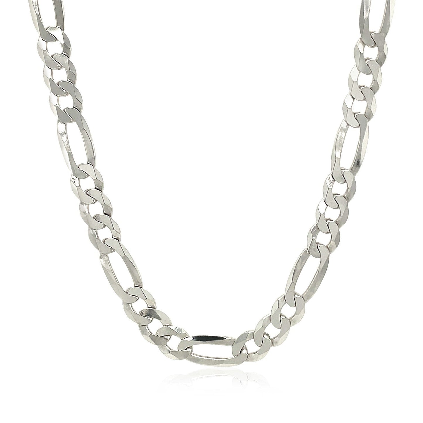 Rhodium Plated 5.5mm Sterling Silver Figaro Style Chain Bids.com