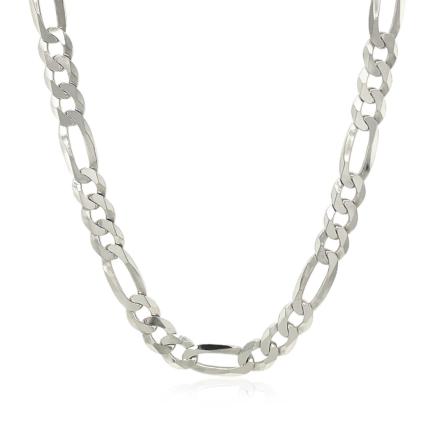 Rhodium Plated 5.5mm Sterling Silver Figaro Style Chain Bids.com