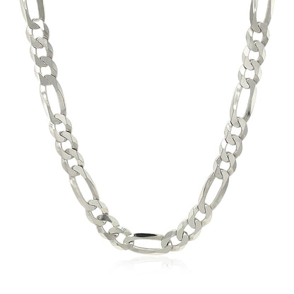Rhodium Plated 5.5mm Sterling Silver Figaro Style Chain Bids.com