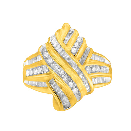 10K Yellow Gold Diamond Bypass Ring (1.0 cttw, H-I Color, I2-I3 Clarity) Bids.com