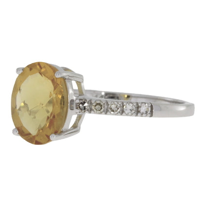 Natural 2.20ct Citrine Diamond Ring 14KT White Gold Bids.com