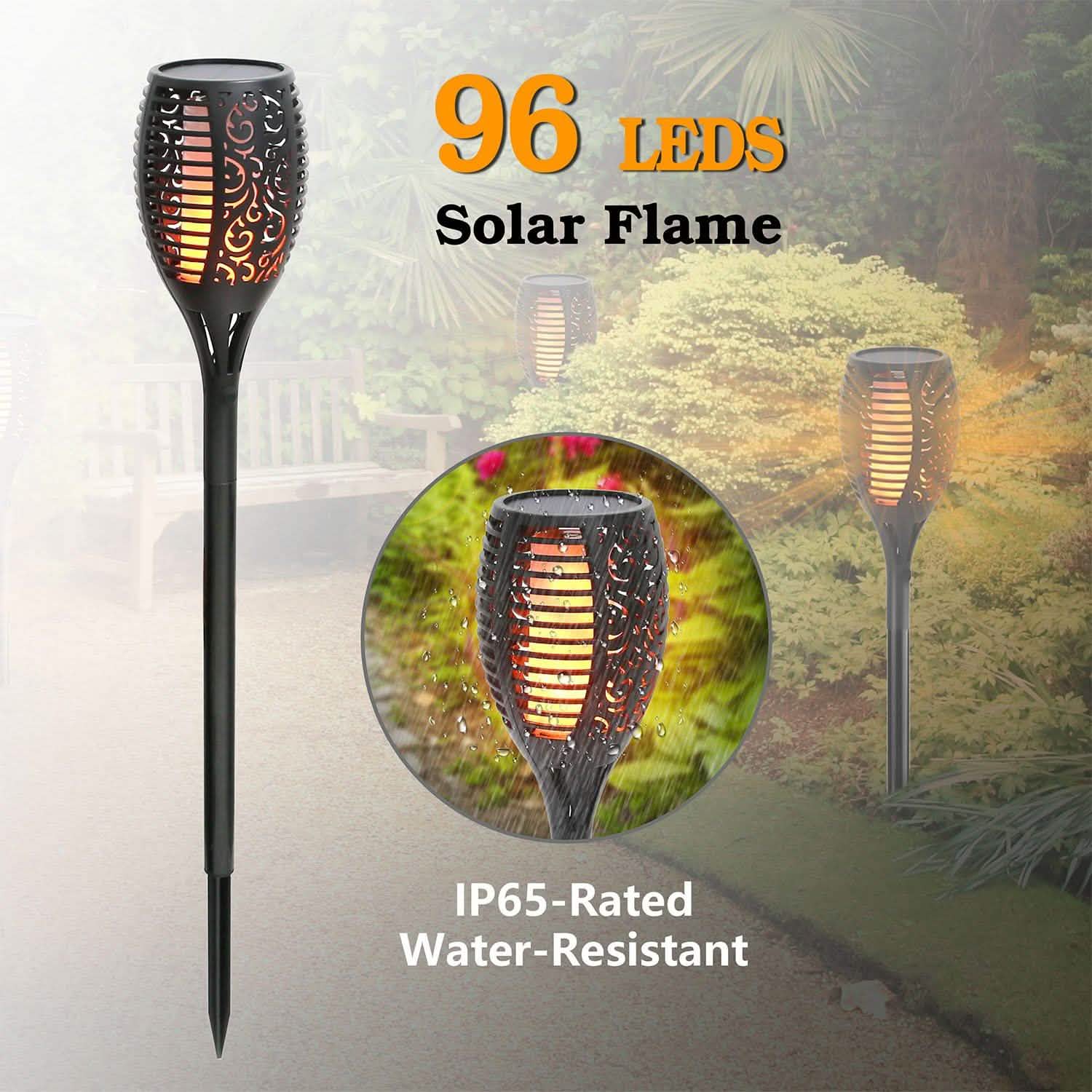 96 LEDs Solar Flame Torch Light DailySale