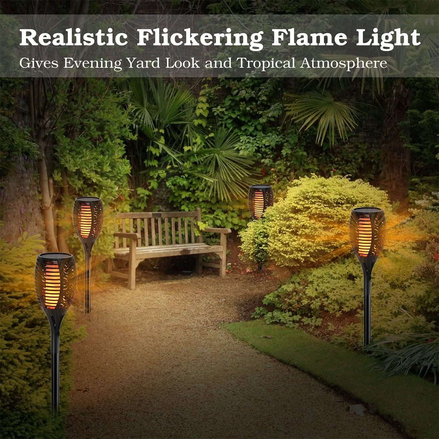 96 LEDs Solar Flame Torch Light DailySale