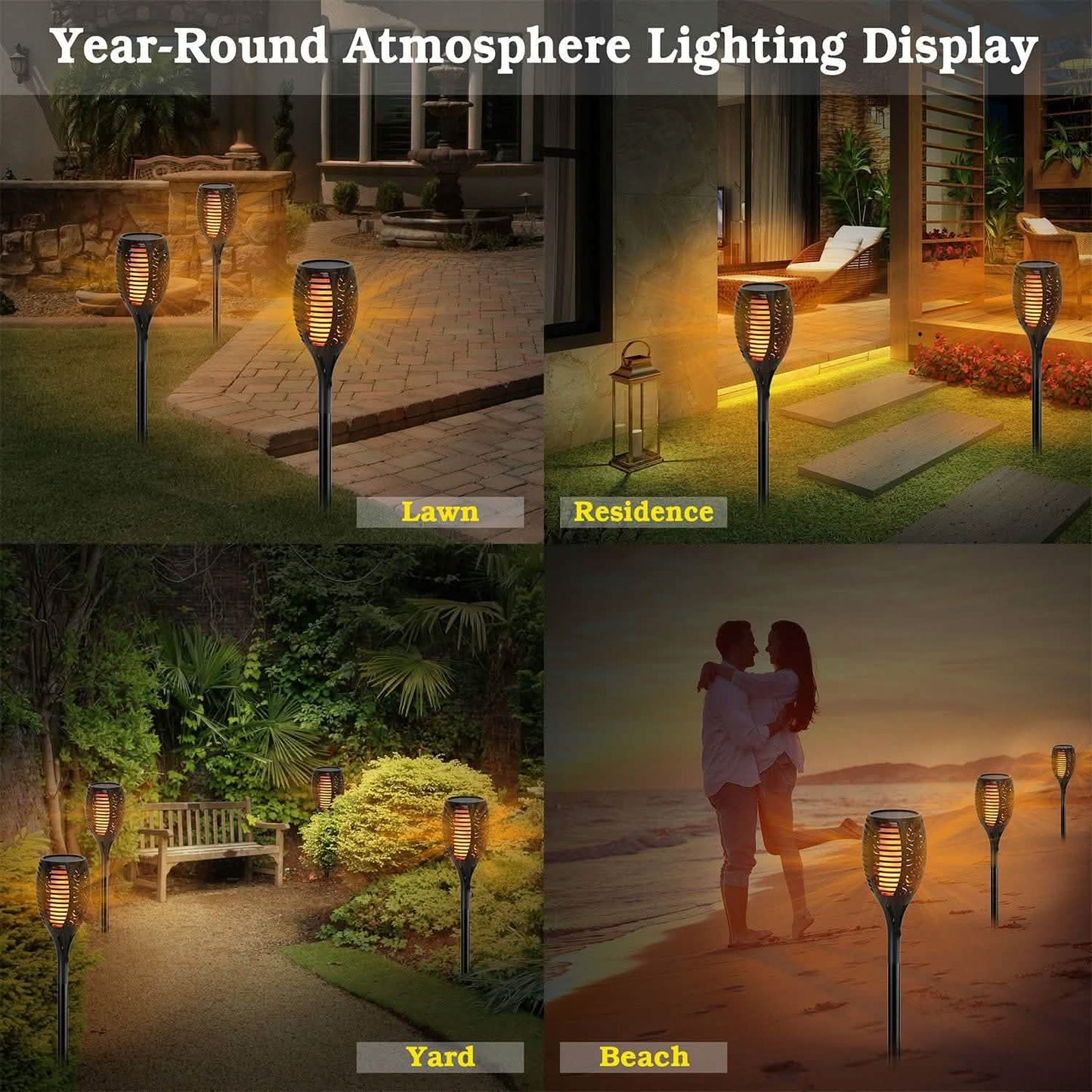 96 LEDs Solar Flame Torch Light DailySale