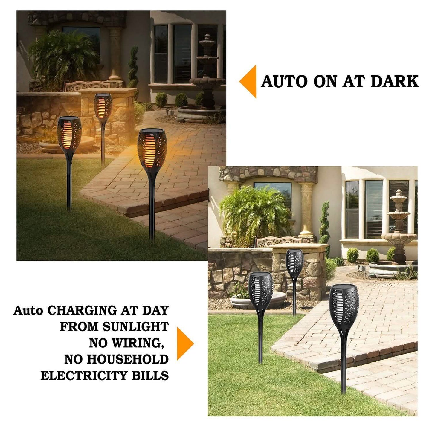 96 LEDs Solar Flame Torch Light DailySale