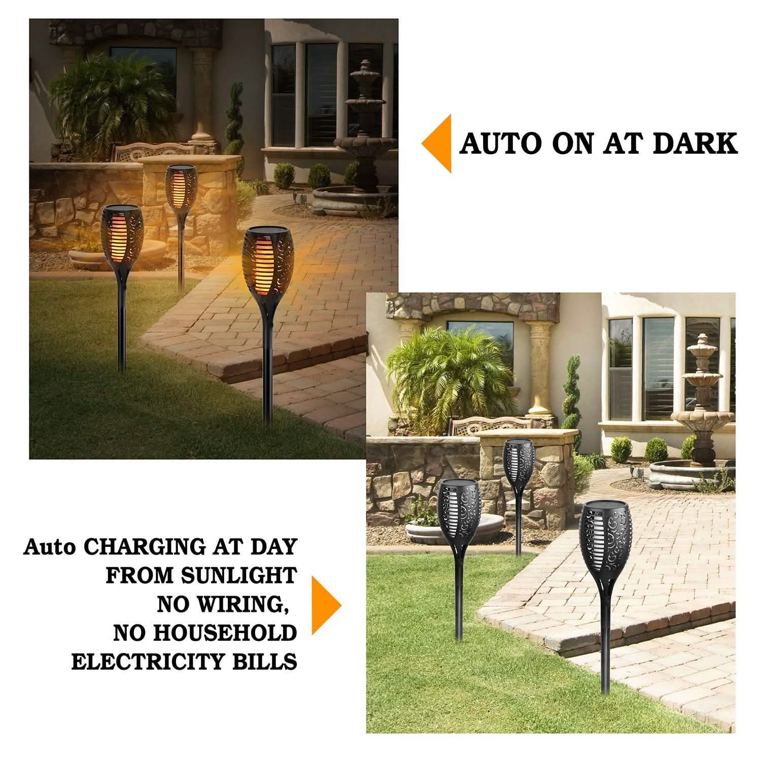 96 LEDs Solar Flame Torch Light DailySale