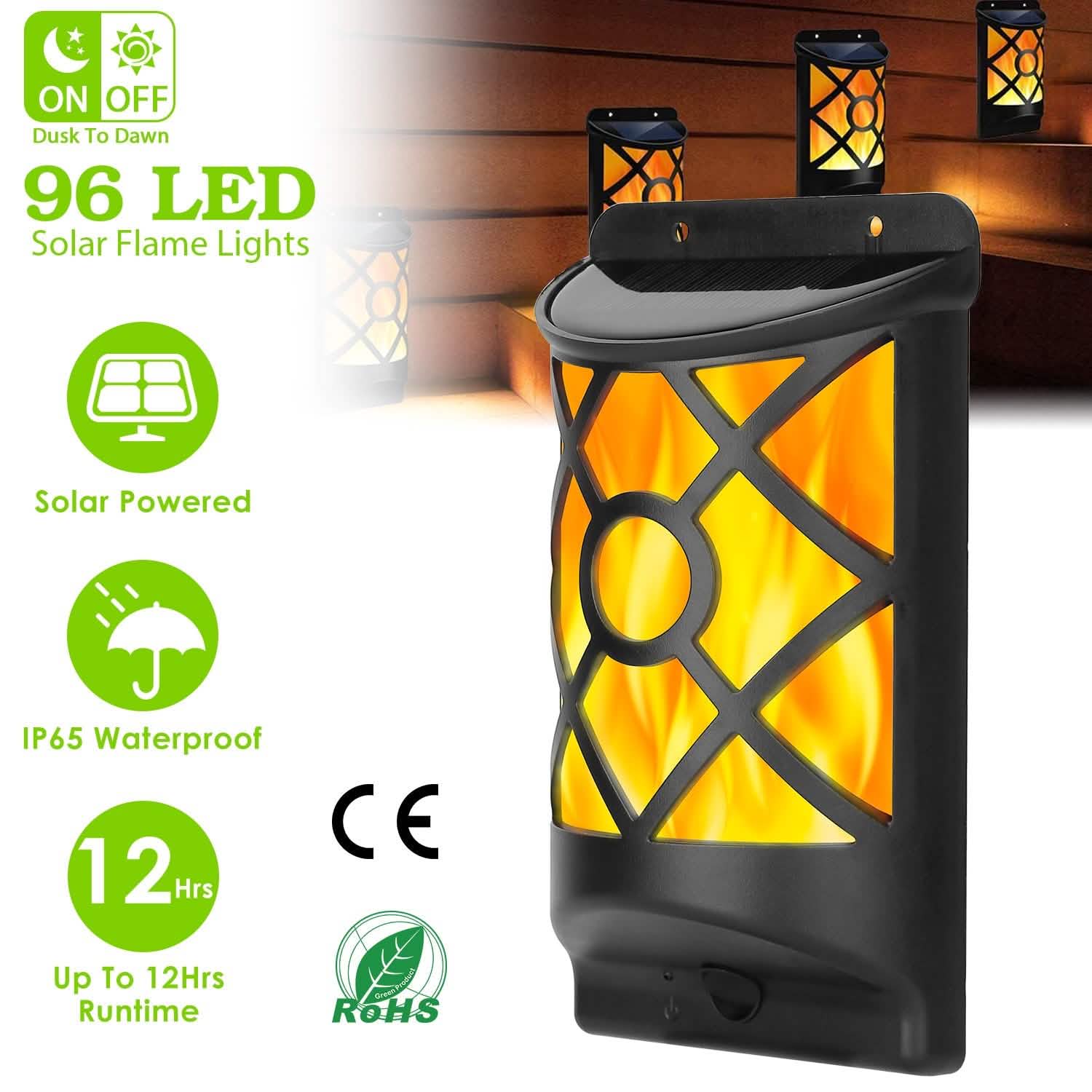 96 LEDs Waterproof Flame Solar Lights Outdoor DailySale