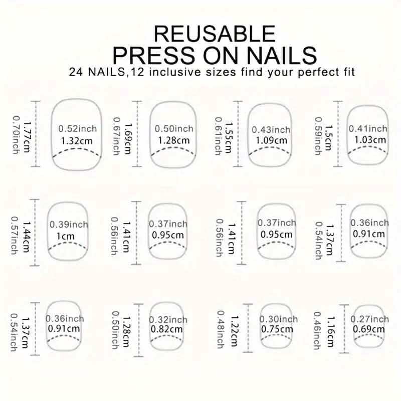 96-Pieces: Short Square Acrylic Press-On Nails DailySale