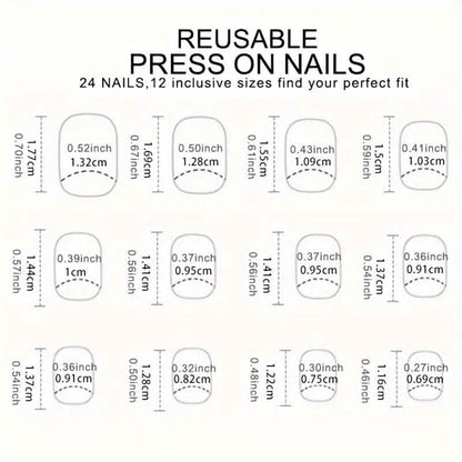 96-Pieces: Short Square Acrylic Press-On Nails DailySale