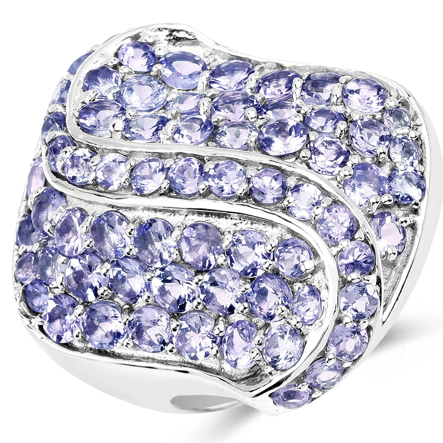 3.65 Carat Genuine Tanzanite .925 Sterling Silver Ring Bids.com