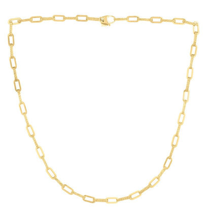 14k Yellow Gold Diamante Paperclip Chain Necklace (4.00 mm) Bids.com