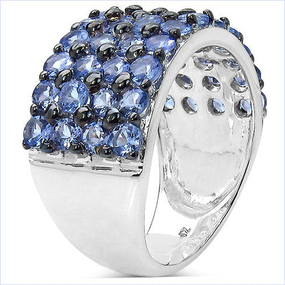 3.08 Carat Genuine Tanzanite .925 Sterling Silver Ring Bids.com