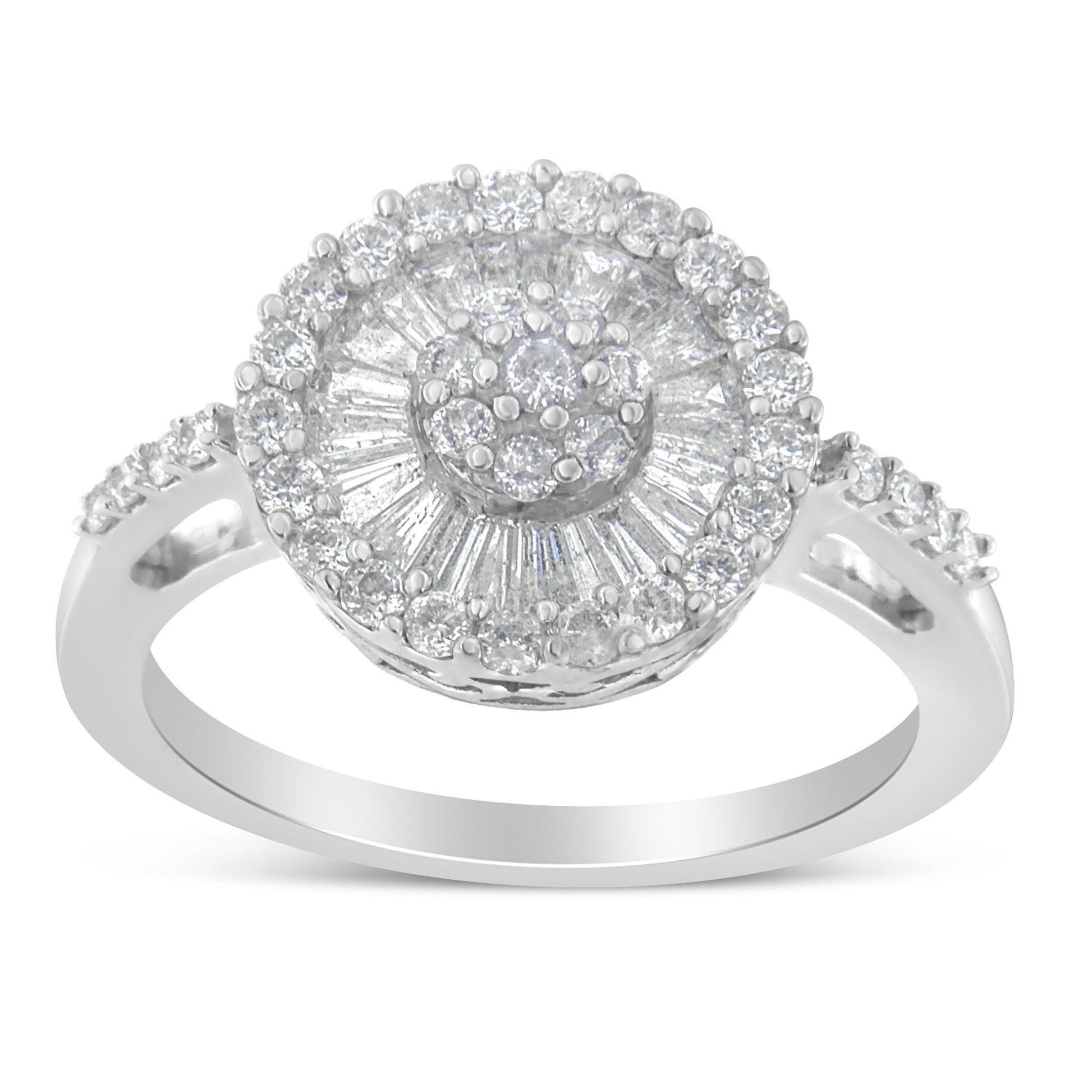 10KT White Gold Diamond Cocktail Ring (1 cttw, H-I Color, SI2-I1 Clarity) Bids.com