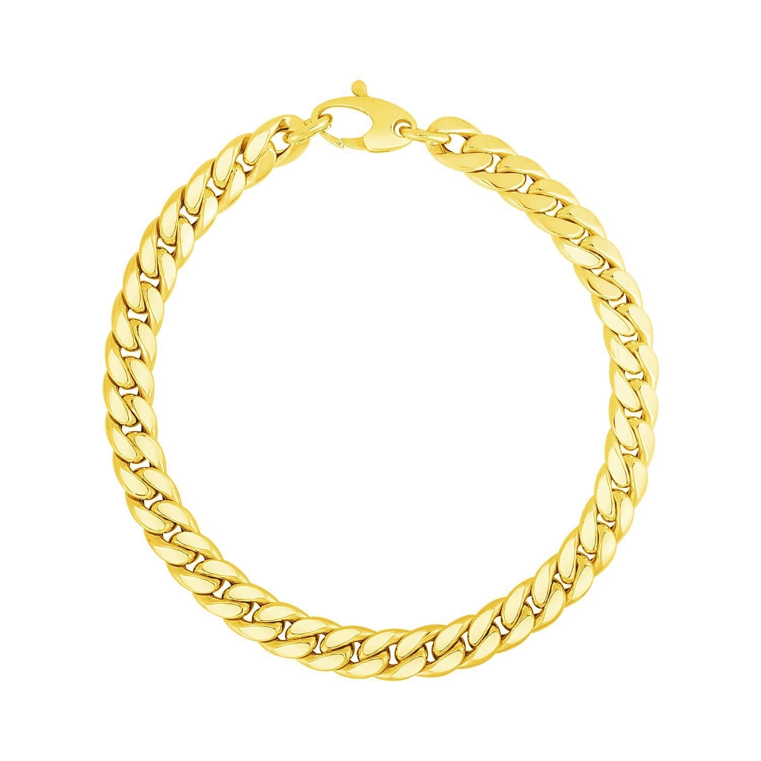 14K Yellow Gold Cuban Link Bracelet Bids.com