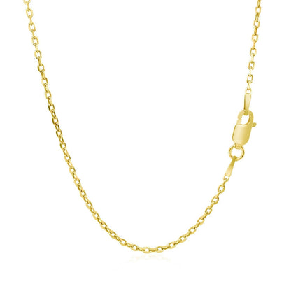 18k Yellow Gold Diamond Cut Cable Link Chain (1.40 mm) Bids.com