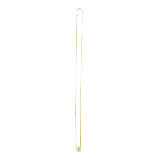 14k Yellow Gold MOP Evil Eye Necklace Bids.com
