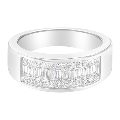 14K White Gold Princess and Baguette-cut Diamond Ring (1.0 Cttw, H-I Color, VS2-SI1 Clarity) - Size 6 Bids.com