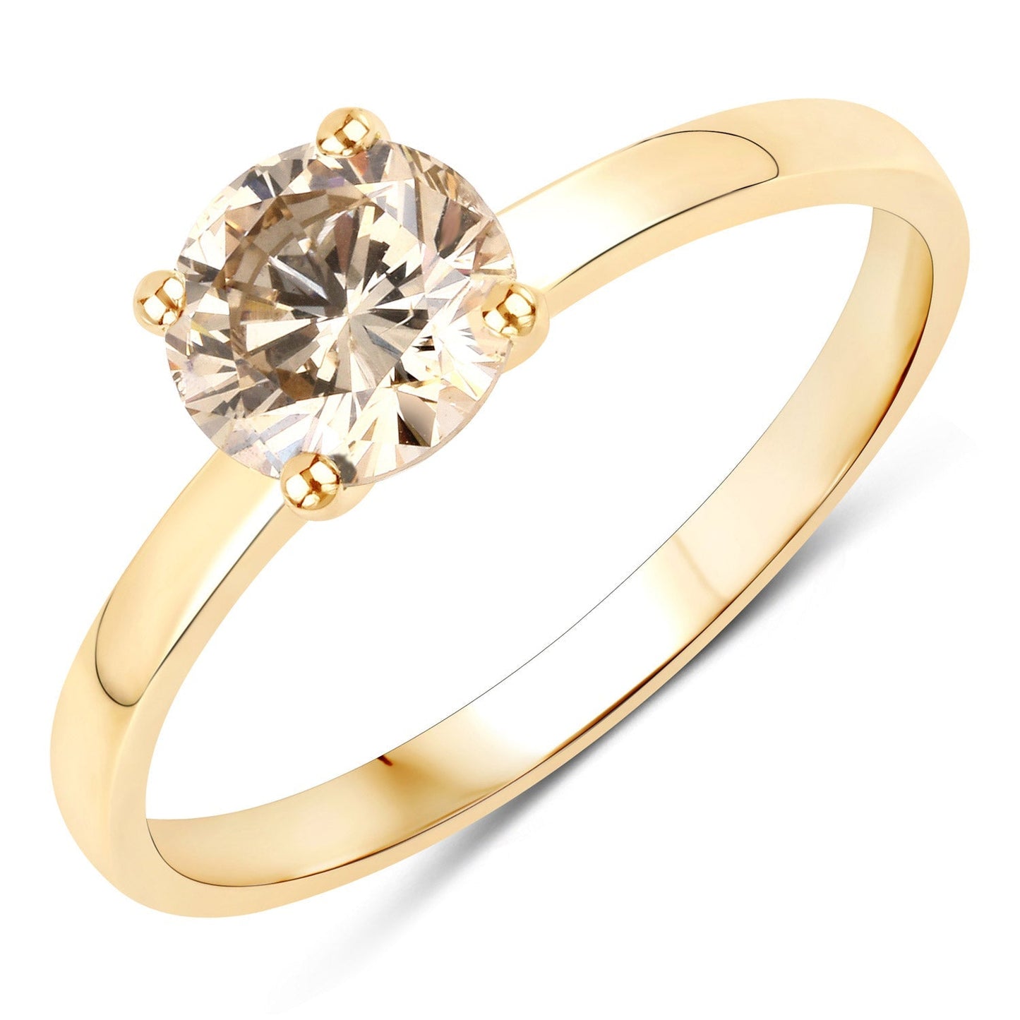 1.00 Carat Genuine TTLB Diamond 14K Yellow Gold Ring Bids.com