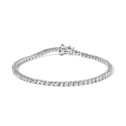 14K White Gold 4.0 Cttw Classic Lab-Grown Diamond Tennis Bracelet (F-G Color, VS2-SI1 Clarity) - 7" Inches Bids.com