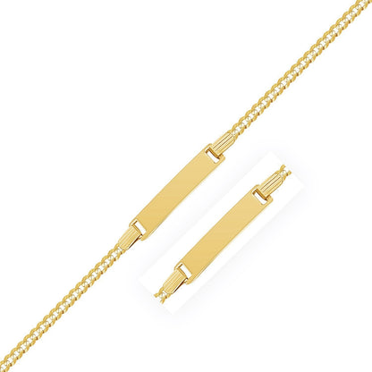 14k Yellow Gold Curb Link Style Children's ID Bracelet Bids.com