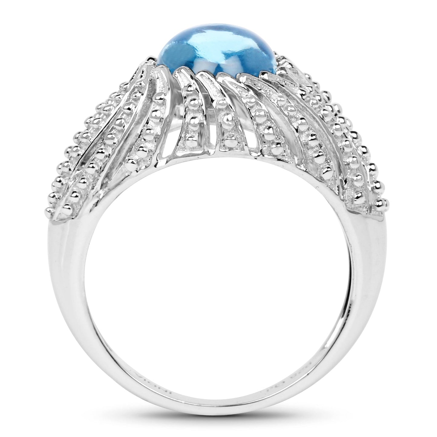 3.65 Carat Genuine Swiss Blue Topaz .925 Sterling Silver Ring Bids.com