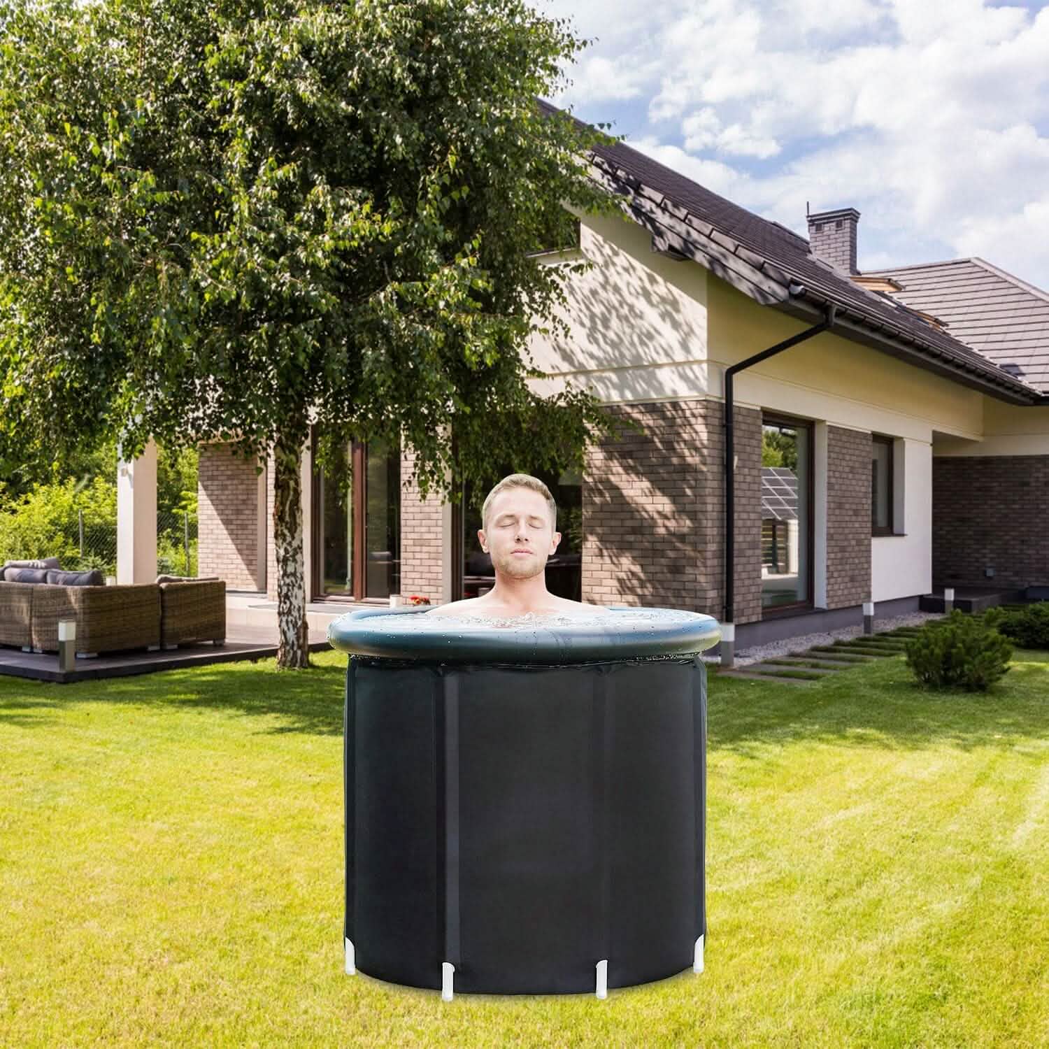 97 Gal Large Size Ice Bath Tub with Cover DailySale