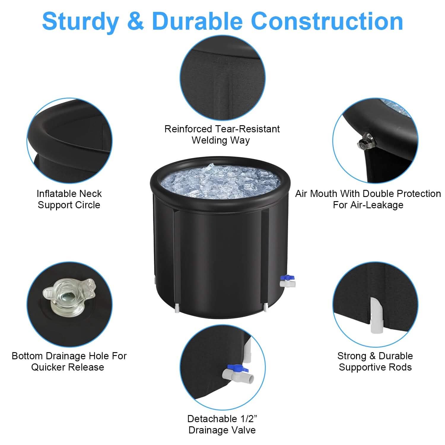 97 Gal Large Size Ice Bath Tub with Cover DailySale