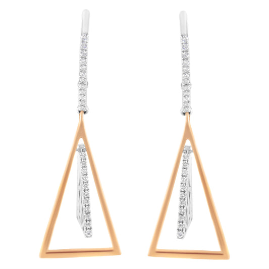 14K Rose and White Gold 3/8 Cttw Diamond Windchime Drop and Dangle Earring (G-H Color, SI1-SI2 Clarity) Bids.com