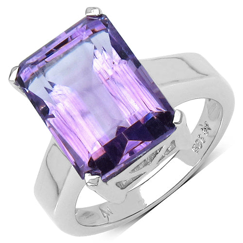6.10 Carat Genuine Amethyst .925 Sterling Silver Ring Bids.com